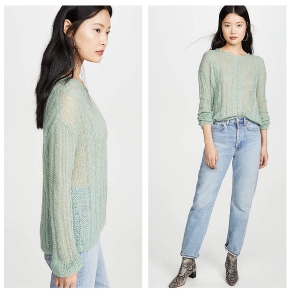 Free People Sweaters - Free People Angel Soft Pullover Alpaca Wool Mint Knit Sweater XS